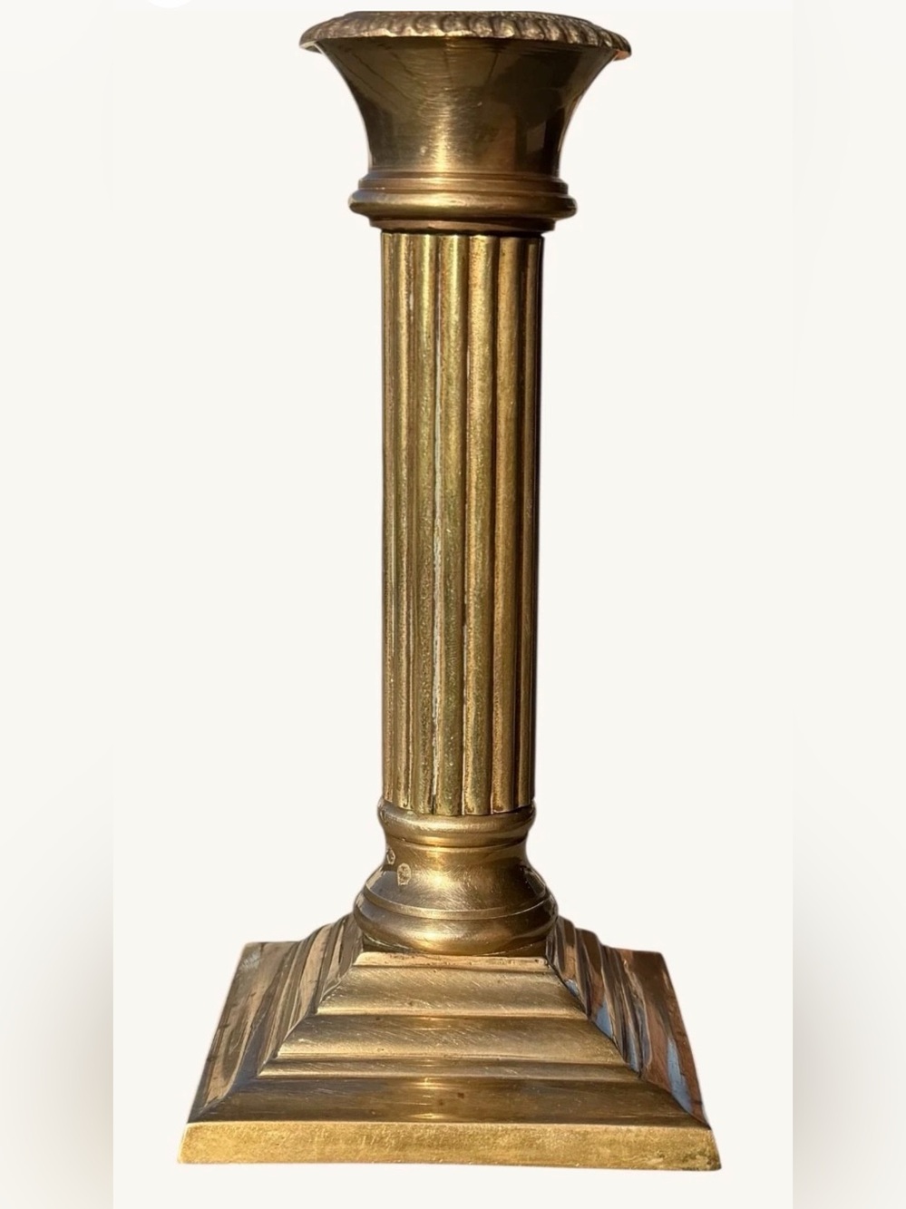 Vintage Solid Brass Candlestick Holder Made in India 6.5” Heavy Base